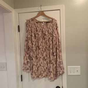 Pink Floral Lace Tunic